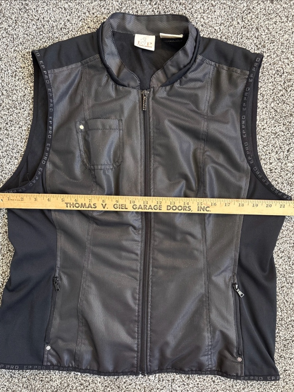 EP Pro Golf Vest Size XL Full Zip Mock Neck Sports Zip Pockets Black Active - Picture 14 of 16